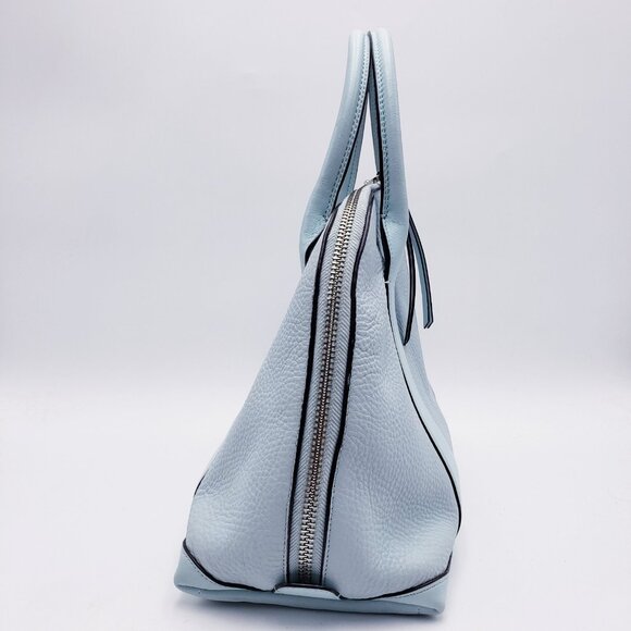 Coach Preston Bleeker Satchel Purse Dome Satchel Robins Egg Blue Pebbled Leather - Picture 5 of 10